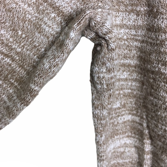 LOFT Sweater 3/4 Sleeves Marled Oatmeal Crew Scoop Neck Minimalist Neutral XS - Picture 7 of 8